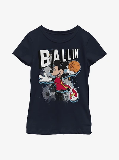Disney Mickey Mouse Ballin' Youth Girls T-Shirt