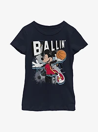 Disney Mickey Mouse Ballin' Youth Girls T-Shirt