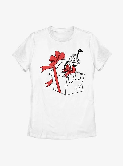 Disney Pluto Present Fill Womens T-Shirt