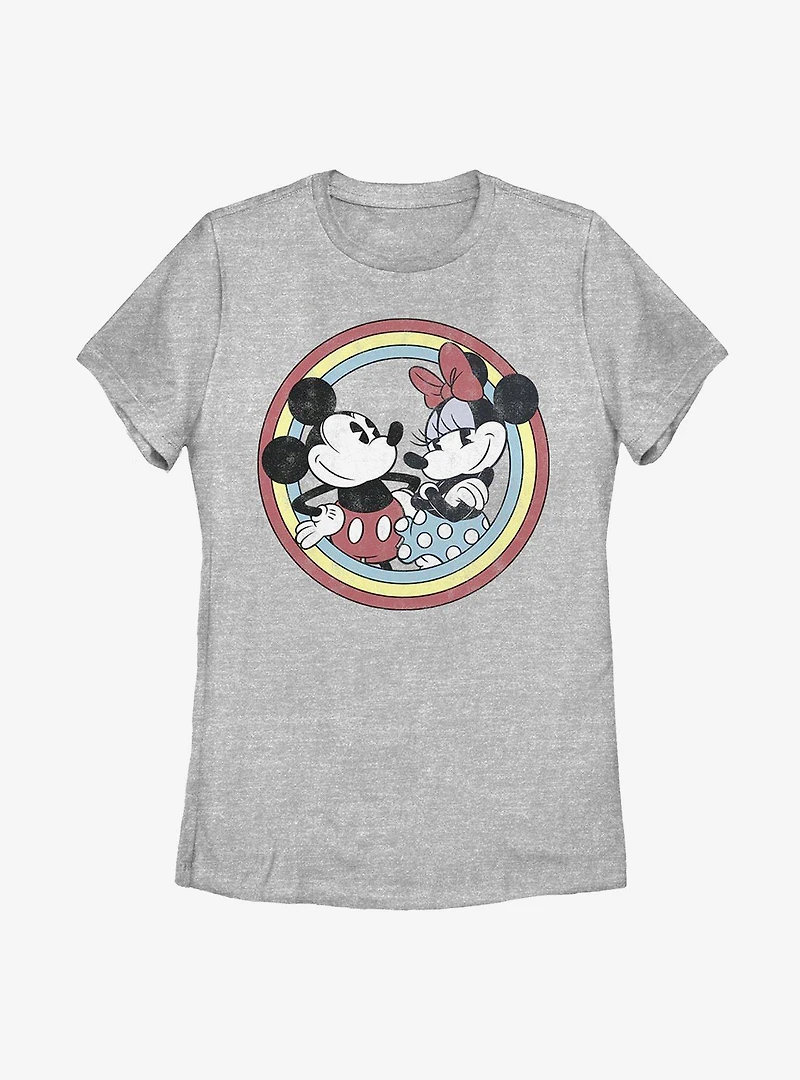 Disney Mickey Mouse Minnie Circle Womens T-Shirt
