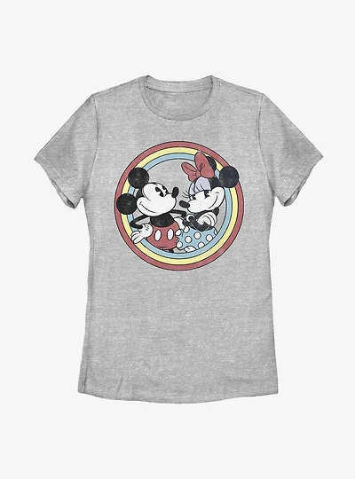 Disney Mickey Mouse Minnie Circle Womens T-Shirt