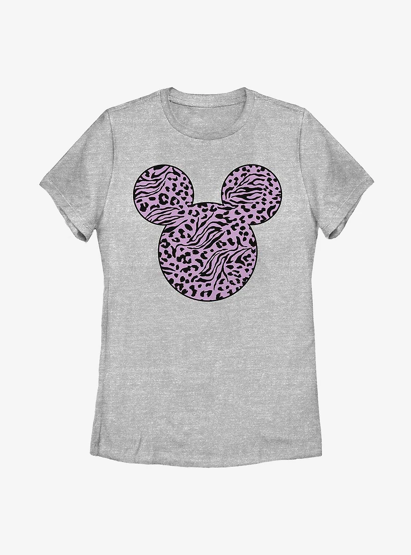 Disney Mickey Mouse Zebra Cheetah Fill Womens T-Shirt