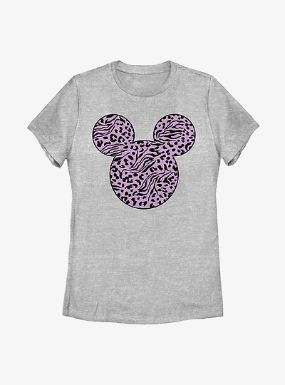 Disney Mickey Mouse Zebra Cheetah Fill Womens T-Shirt