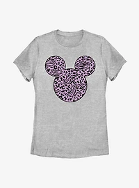 Disney Mickey Mouse Zebra Cheetah Fill Womens T-Shirt