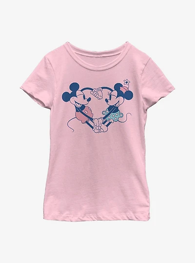 Disney Mickey Mouse Heart Pair Youth Girls T-Shirt