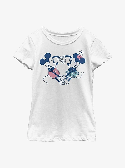 Disney Mickey Mouse Heart Pair Youth Girls T-Shirt