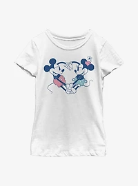 Disney Mickey Mouse Heart Pair Youth Girls T-Shirt