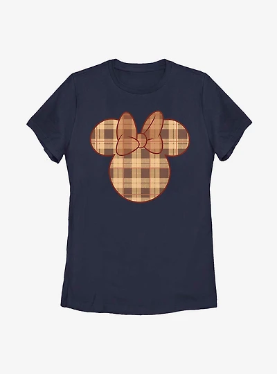 Disney Minnie Mouse Fall Plaid Womens T-Shirt