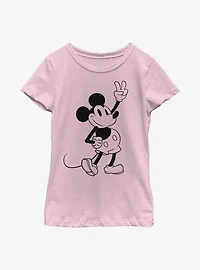 Disney Mickey Mouse Simple Outline Youth Girls T-Shirt