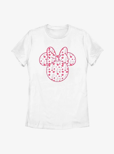 Disney Minnie Mouse Hearts Fill Womens T-Shirt