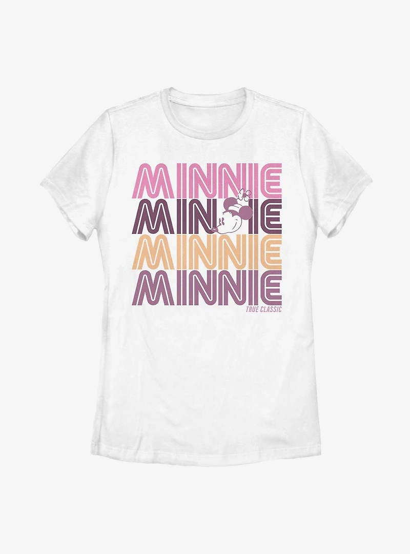 Disney Minnie Mouse Retro Stack Womens T-Shirt