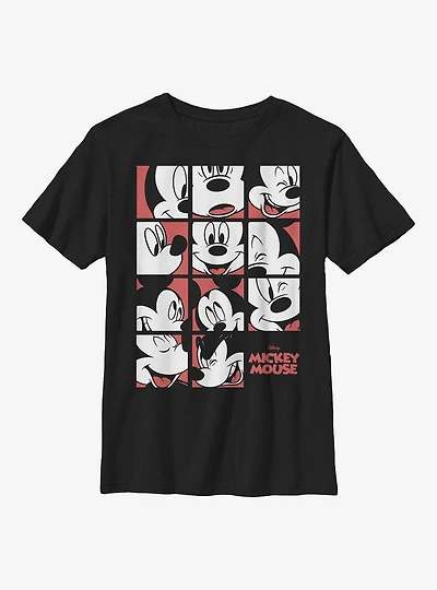 Disney Mickey Mouse Expression Grid Youth T-Shirt