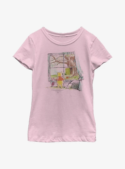Disney Winnie The Pooh Window Youth Girls T-Shirt