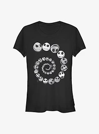 Disney The Nightmare Before Christmas Jack Skellington Spiral Classic Girls T-Shirt