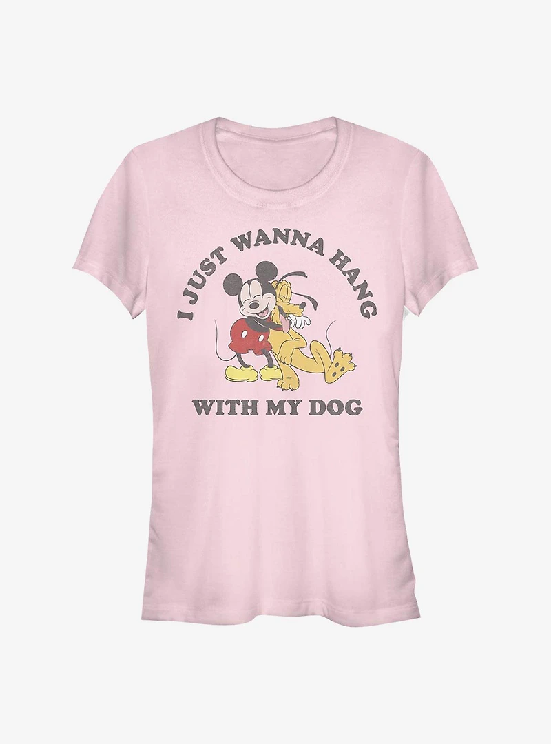 Disney Mickey Mouse & Pluto Dog Lover Girls T-Shirt