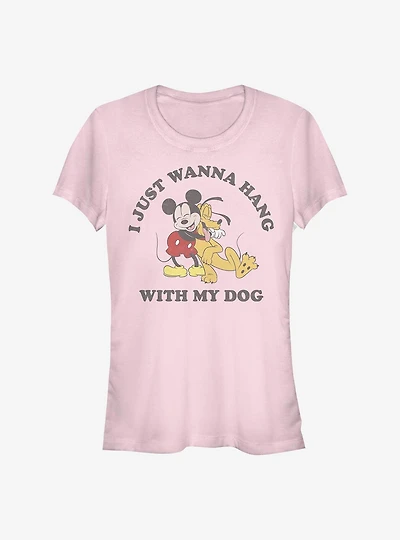 Disney Mickey Mouse & Pluto Dog Lover Girls T-Shirt