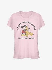 Disney Mickey Mouse & Pluto Dog Lover Girls T-Shirt