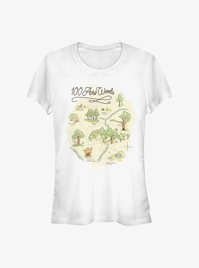 Disney Winnie The Pooh Acre Map Girls T-Shirt
