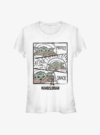 Star Wars The Mandalorian Child Doodle Panels Girls T-Shirt