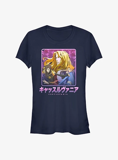 Castlevania Japanese Text Group Girls T-Shirt