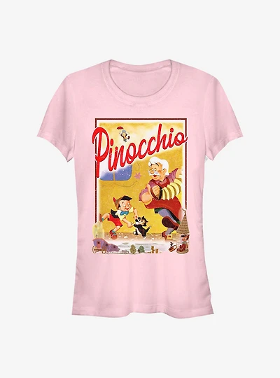 Disney Pinocchio Storybook Poster Girls T-Shirt