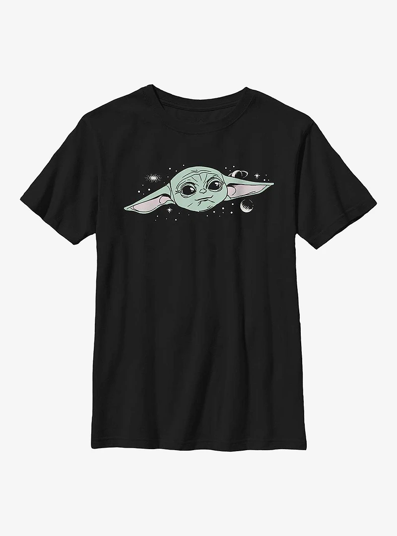 Star Wars The Mandalorian Child Cute Big Face Youth T-Shirt