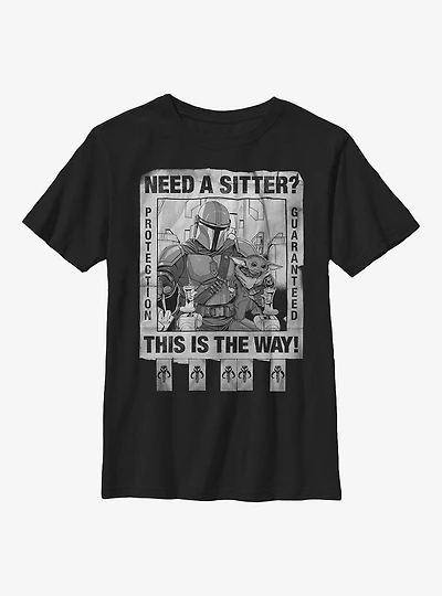 Star Wars The Mandalorian Child Protection Guaranteed Youth T-Shirt