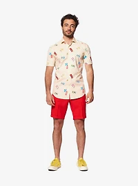 Opposuits Men's Beach Life Sand Summer Button-Up Shirt