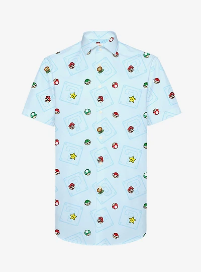 Super Mario Bros. Icons Summer Button-Up Shirt