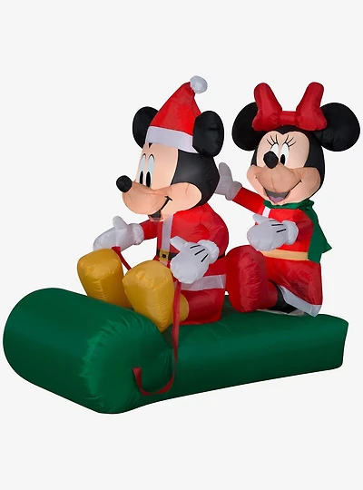 Disney Mickey Mouse Mickey And Minnie On Sled Medium Airblown