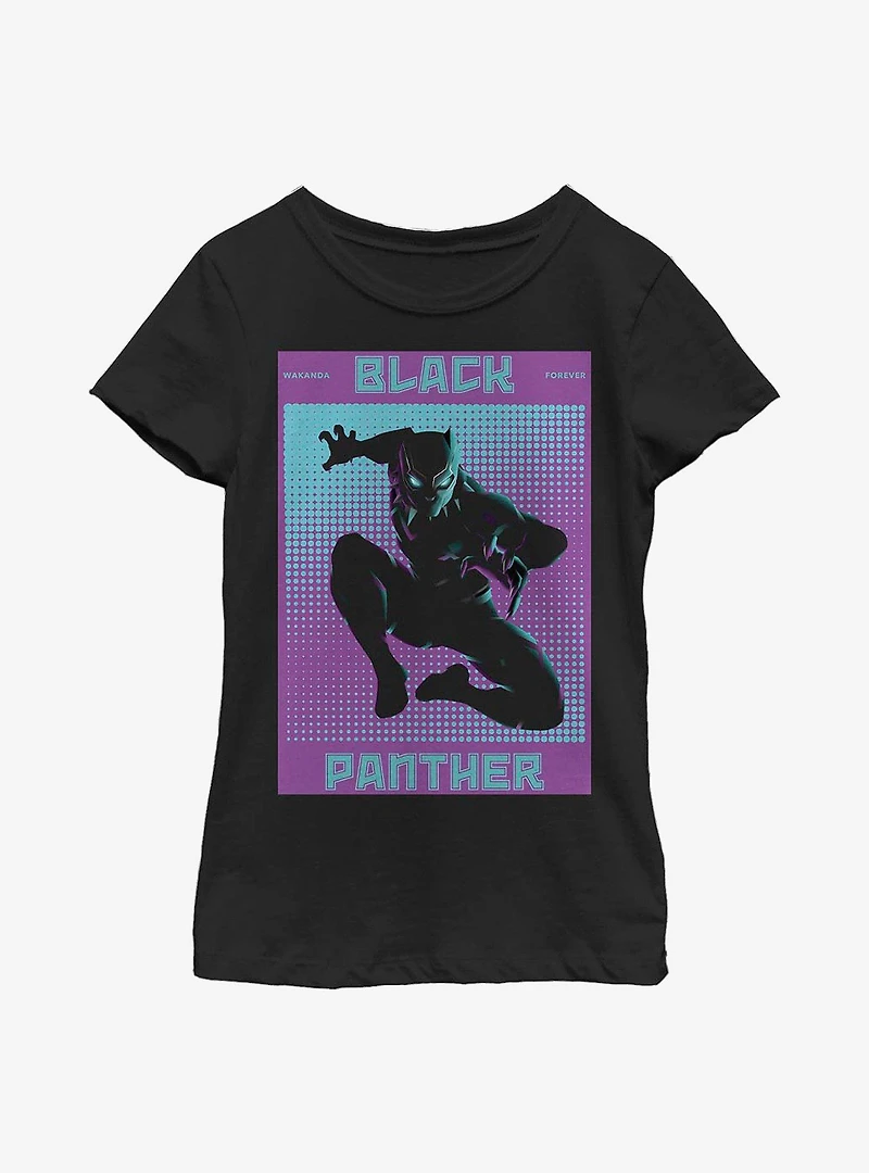 Marvel Black Panther Halftone Youth Girls T-Shirt