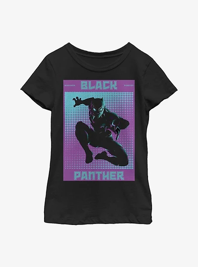 Marvel Black Panther Halftone Youth Girls T-Shirt