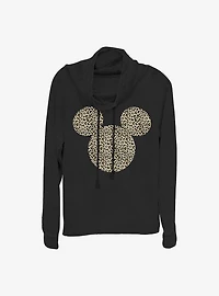 Disney Mickey Mouse Animal Ears Cowlneck Long-Sleeve Girls Top