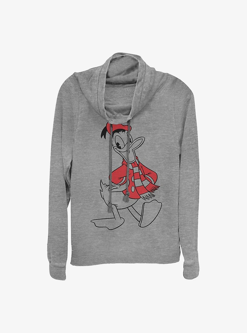 Disney Donald Duck Holiday Fill Cowlneck Long-Sleeve Girls Top