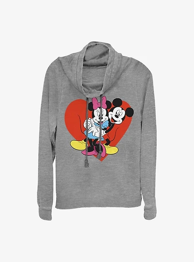 Disney Mickey Mouse & Minnie Be Mine Cowlneck Long-Sleeve Girls Top