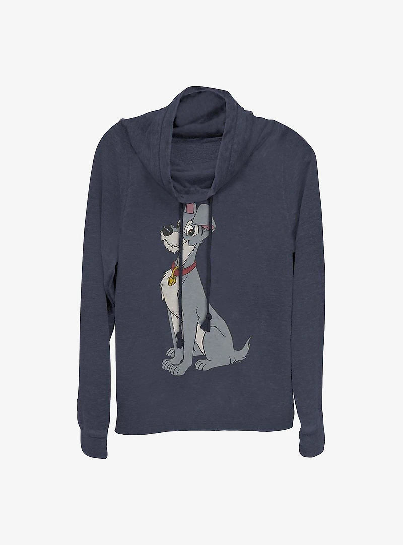 Disney Lady And The Tramp Tramp Vintage Cowlneck Long-Sleeve Girls Top