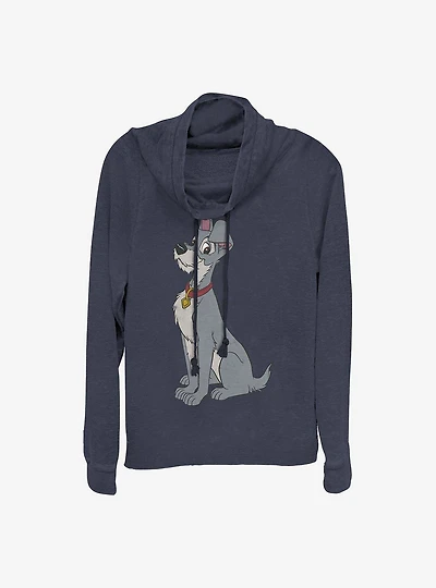 Disney Lady And The Tramp Tramp Vintage Cowlneck Long-Sleeve Girls Top