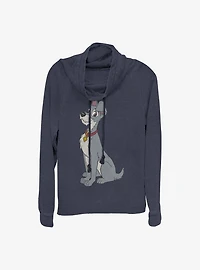 Disney Lady And The Tramp Tramp Vintage Cowlneck Long-Sleeve Girls Top