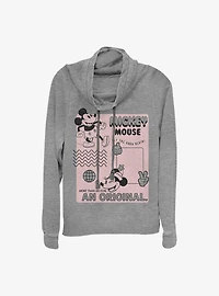 Disney Mickey Mouse Orginal Cowlneck Long-Sleeve Girls Top