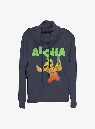 Disney Lilo & Stitch Aloha Stitch Cowlneck Long-Sleeve Girls Top
