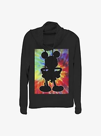 Disney Mickey Mouse Tie-Dye Cowlneck Long-Sleeve Girls Top