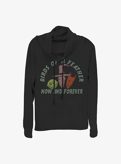 Disney The Nightmare Before Christmas Now And Forever Lock, Shock Barrel Cowlneck Long-Sleeve Girls Top