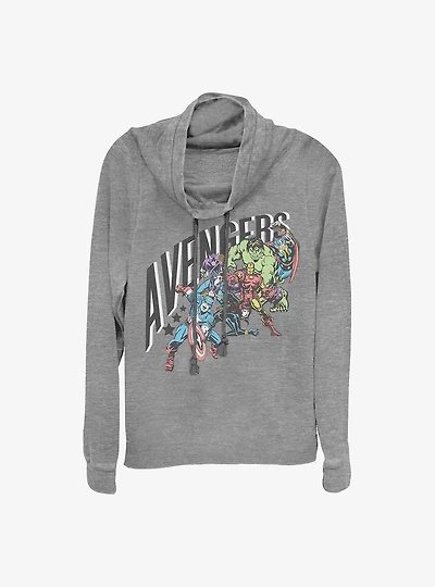 Marvel Avengers Pastel Group Avengers Cowlneck Long-Sleeve Girls Top