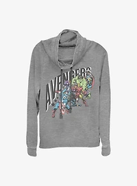 Marvel Avengers Pastel Group Avengers Cowlneck Long-Sleeve Girls Top
