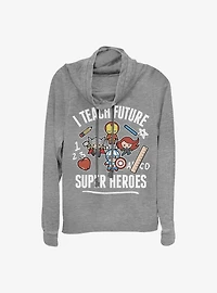 Marvel Avengers Teach Future Supers Cowlneck Long-Sleeve Girls Top