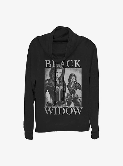 Marvel Black Widow Two Widows Mirror Cowlneck Long-Sleeve Girls Top