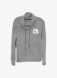 Marvel Spider-Man: Into The Spider-Verse Cat Sticker Cowlneck Long-Sleeve Girls Top