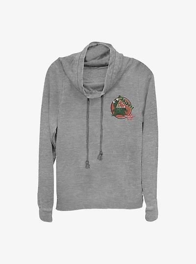 Marvel Spider-Man: Into The Spider-Verse Godzilla Sticker Cowlneck Long-Sleeve Girls Top