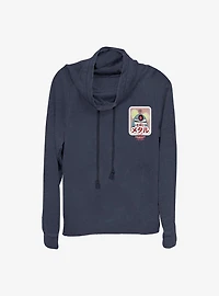 Marvel Spider-Man: Into The Spider-Verse Robot Mouse Sticker Cowlneck Long-Sleeve Girls Top