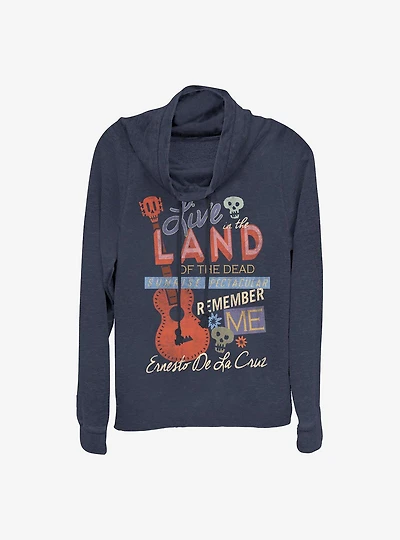 Disney Pixar Coco Viva Coco Cowlneck Long-Sleeve Girls Top